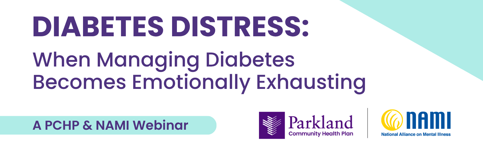 PCHP & NAMI Virtual Support Group Sessions: Diabetes Distress: When Managing Diabetes Becomes Emotionally Exhausting